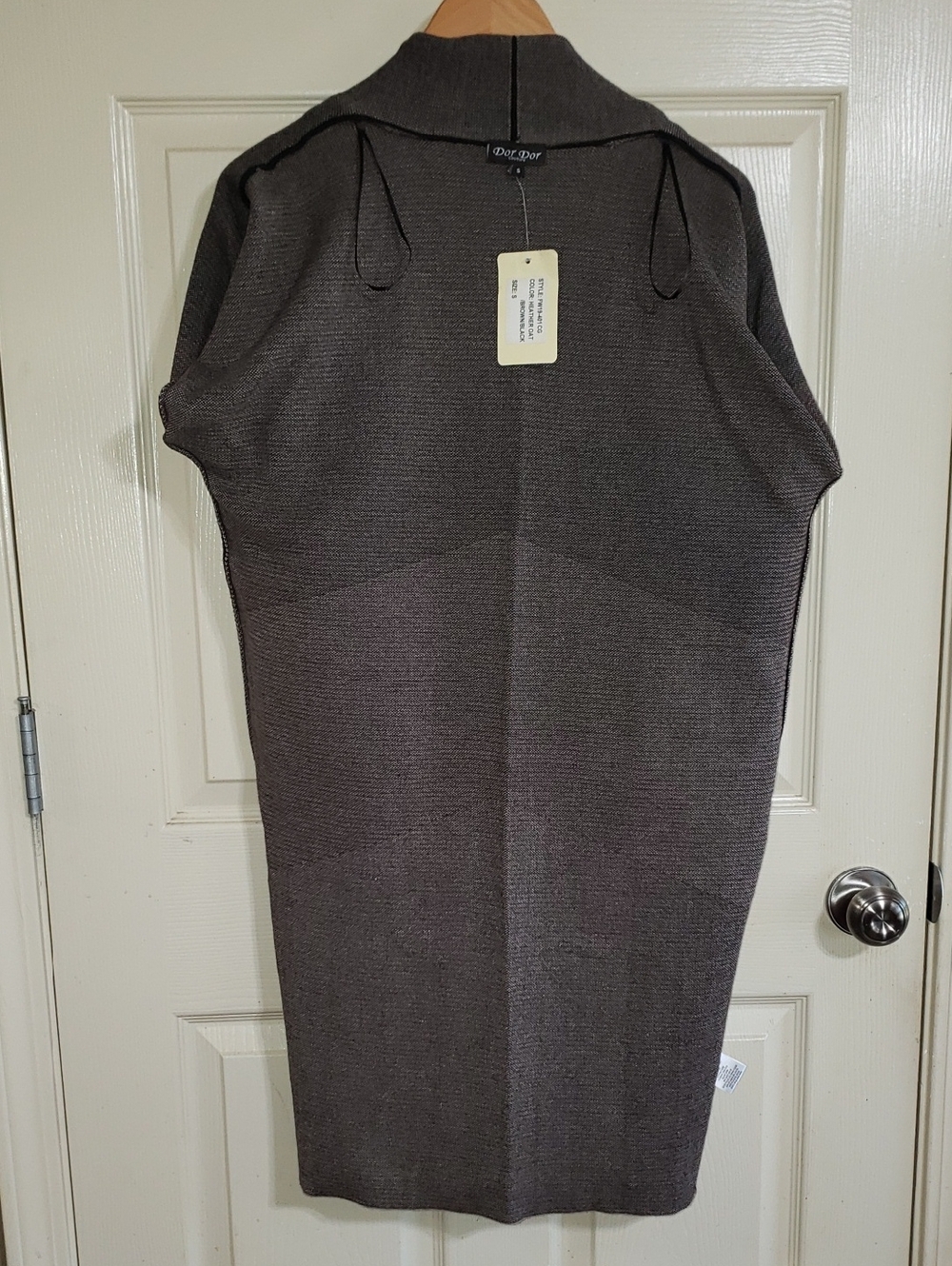 ππ€π DOR DOR COLOR BLOCK CARDIGAN BROWN BLACK TAN SMALL NEW - Picture 11 of 14